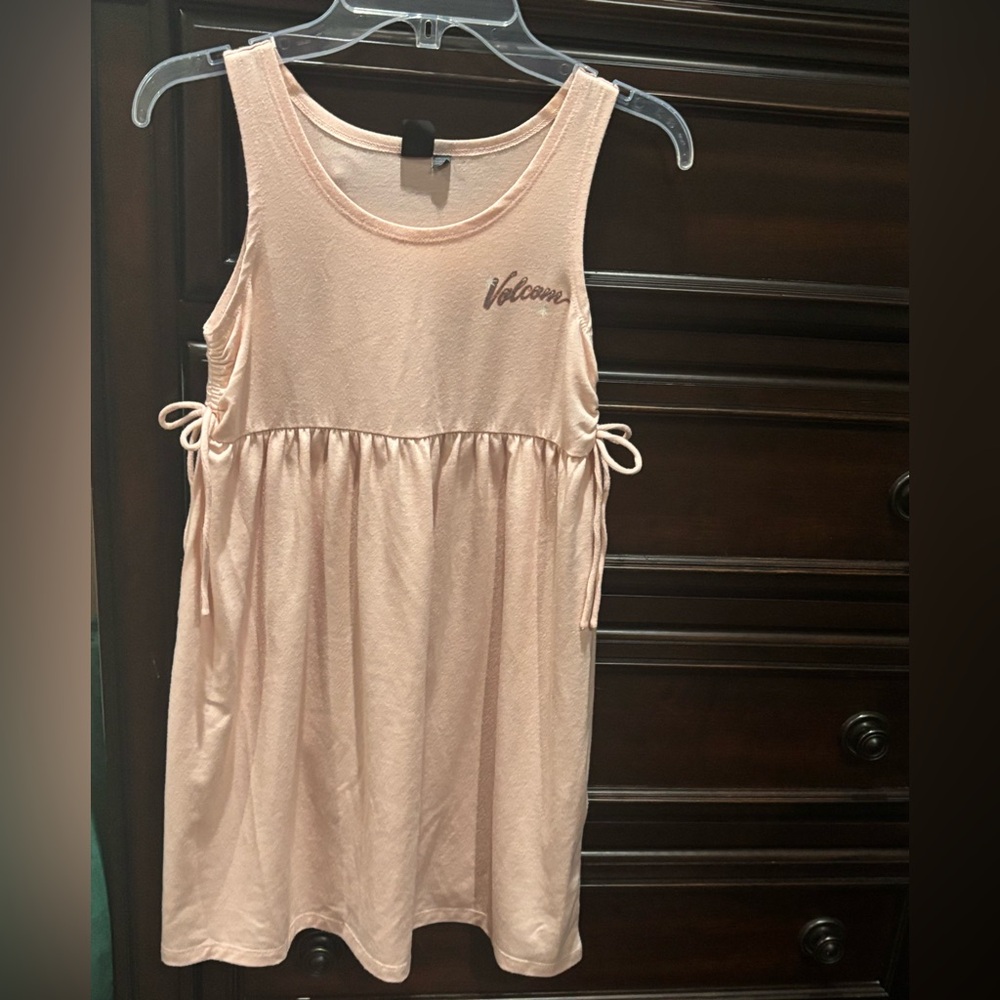 Volcom Stone Girls Pink Sandy Candy Sleeveless Comfy Dress Size M 8/10
